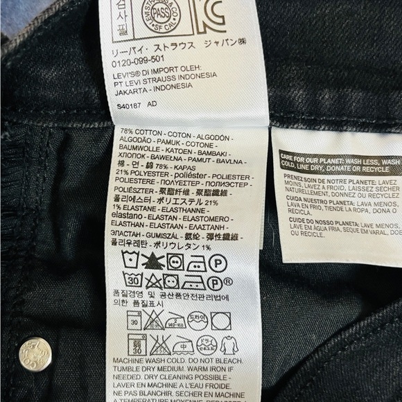 Levi 505 Straight Mid Rise Jeans. Black Size 6. #807 - Picture 9 of 10